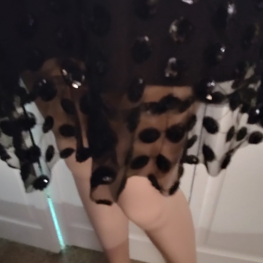 Black mesh and sequin ruffled dress - Picture 12 of 16